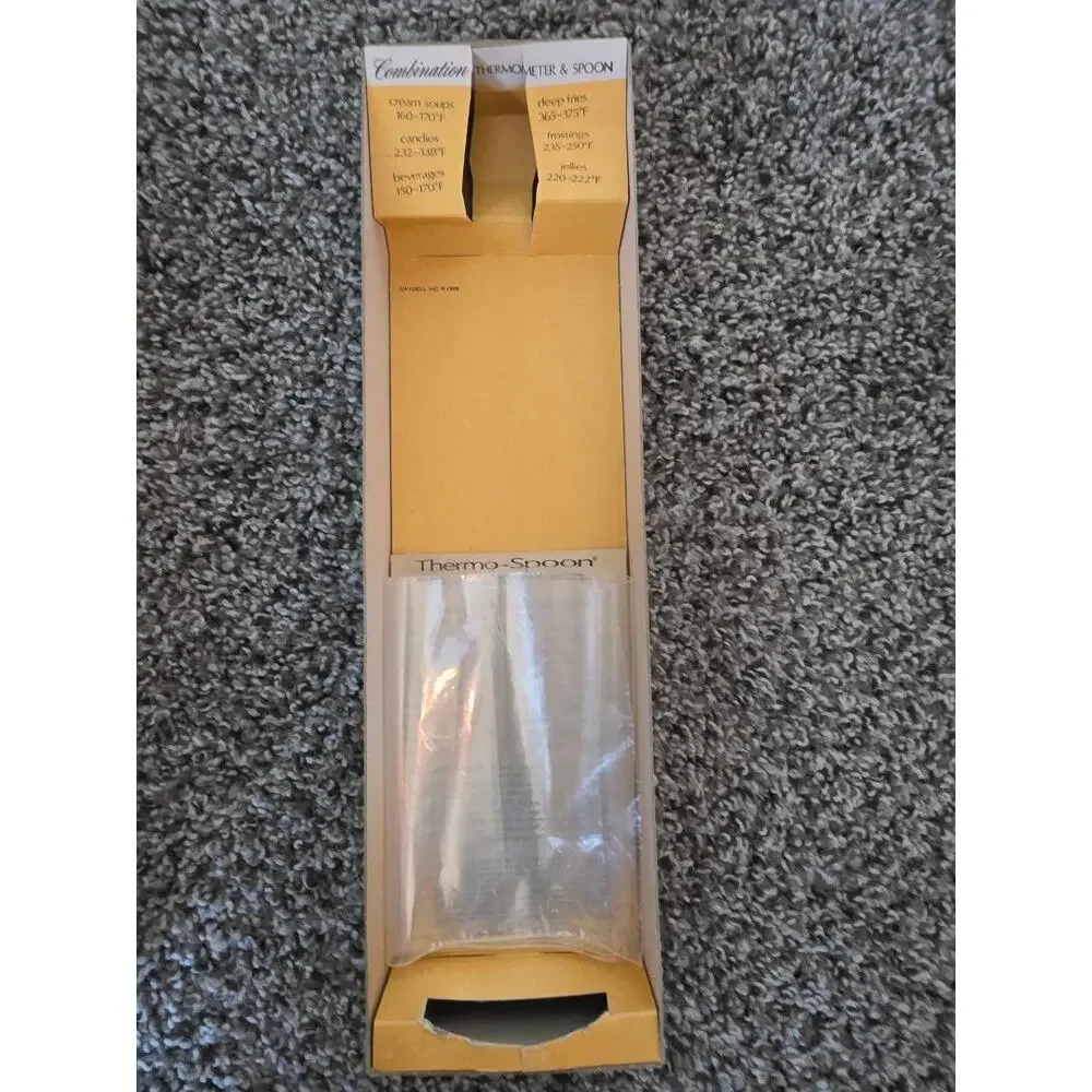 Vintage Thermo Spoon Cooking Thermometer Ladle 1960s Kitchen Gadget w Box Retro